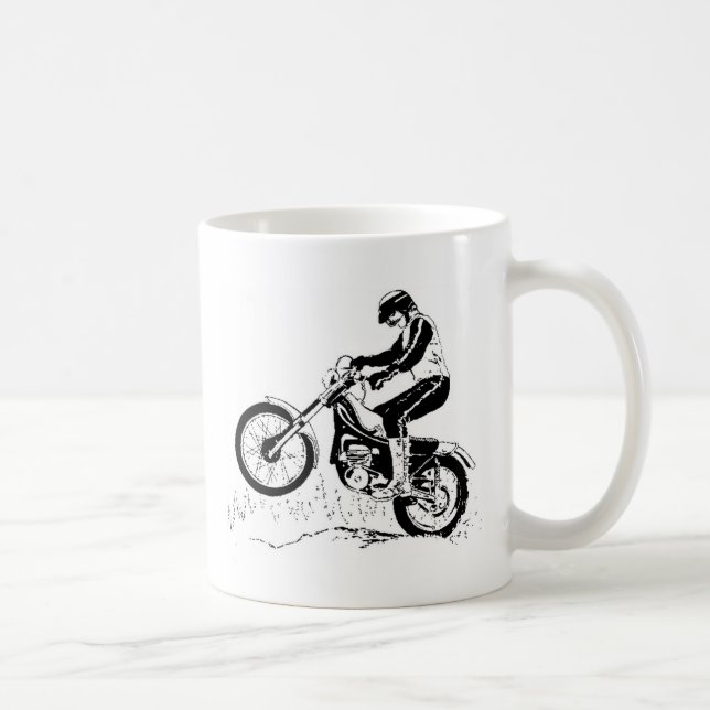 Caneca De Café Branco do preto do cavaleiro da bicicleta de (Direita)