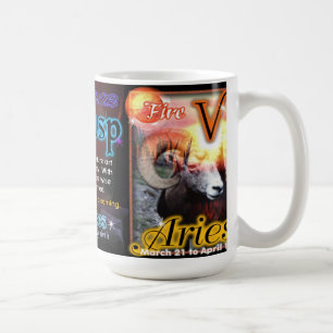 Caneca De Café Branco do zodíaco do limite do Aries dos peixes