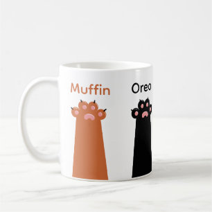 Caneca De Café Branco Personalizado - Quatro Linhas de Gato Simpl