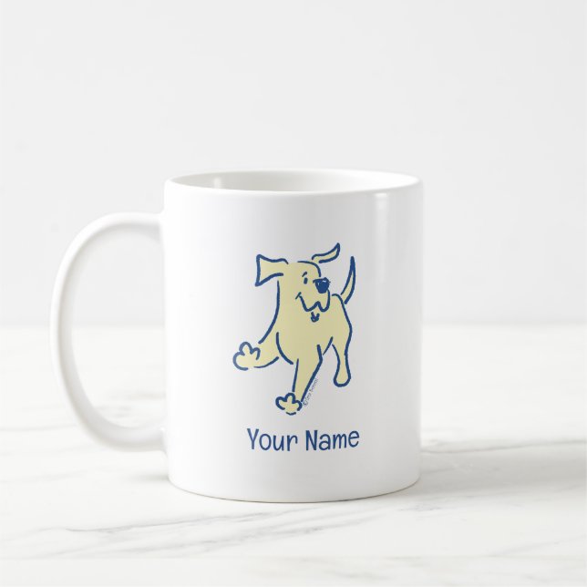 Caneca De Café Branco Simples e Bonito Pupido de Laboratório Amar (Esquerda)