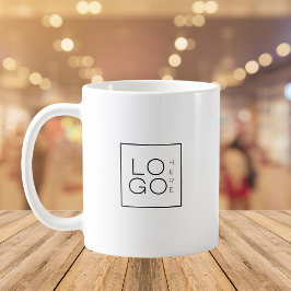 Caneca De Café Branco simples minimalista de logotipo de negócios