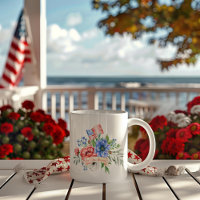Branco vermelho e azul | Deus abençoe America Mug