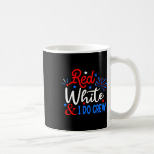 Caneca De Café Branco Vermelho E Eu Fazemos A Tripulação 4 De Jul