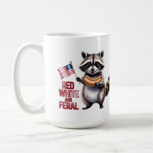 Caneca De Café Branco Vermelho, Feral E Livre
