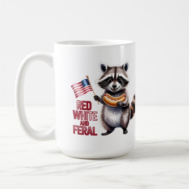 Caneca De Café Branco Vermelho, Feral E Livre (Esquerda)