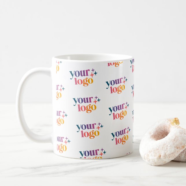 Caneca De Café Branded Business Logo Pattern Mug (Com Donut)
