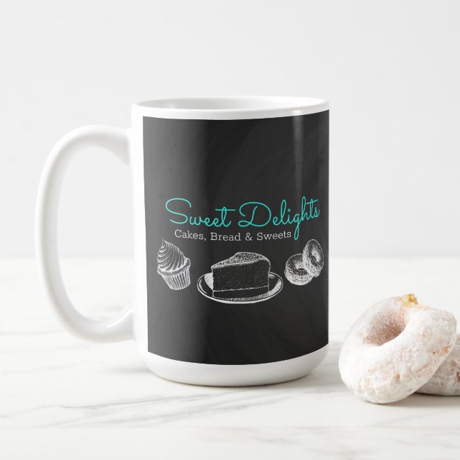 Caneca De Café Branding de Chalkboard da Docaria (Com Donut)