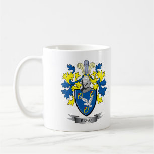Caneca De Café Brasão da crista da família de Bevan