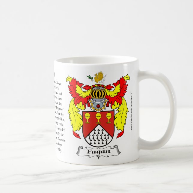 Caneca De Café Brasão da família de Fagan (Direita)