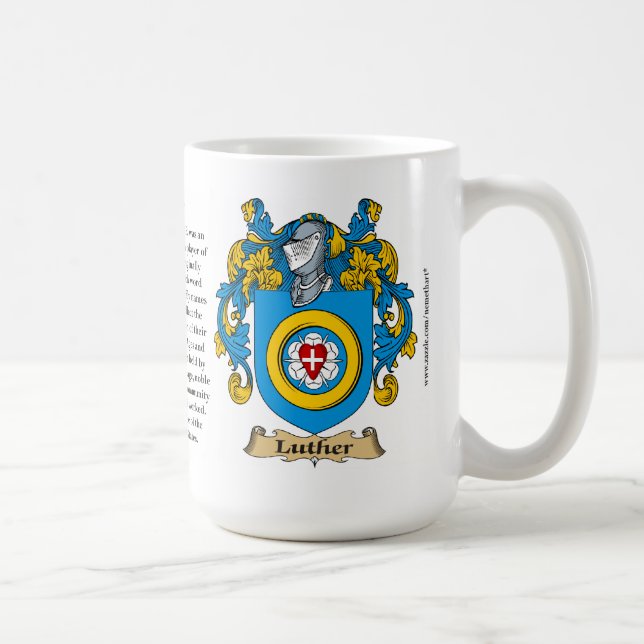 Caneca De Café Brasão da família de Luther (Direita)