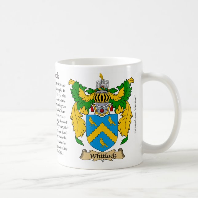 Caneca De Café Brasão da família de Whitlock (Direita)