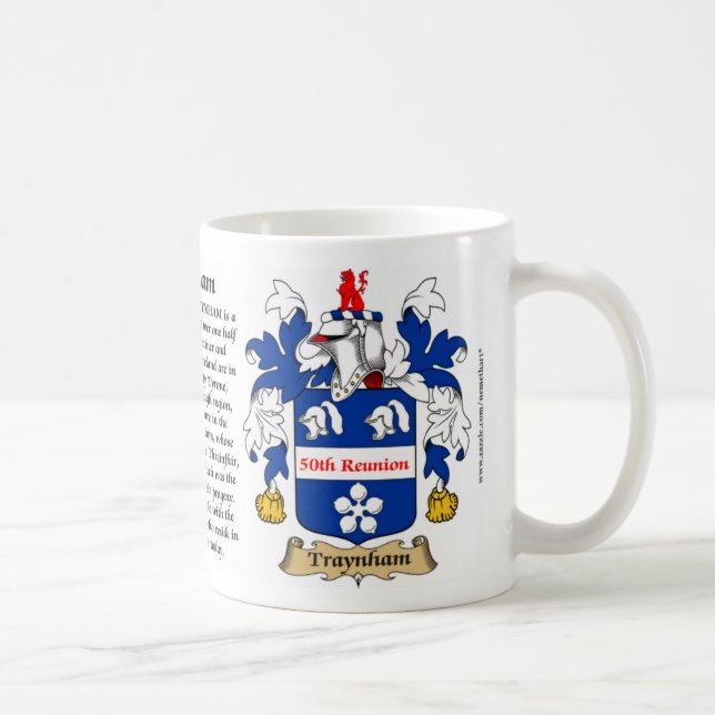 Caneca De Café Brasão da reunião de Traynham 50th (Direita)