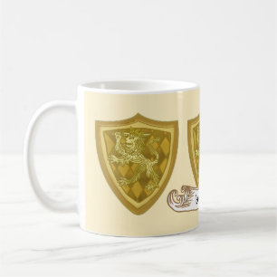 Caneca De Café Brasão de Armas da Família Lion Shield Sobrenome 