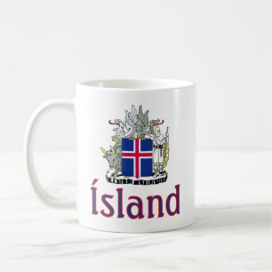 Caneca De Café Brasão de Armas da Islândia