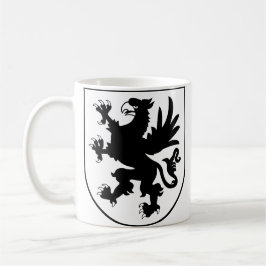 Caneca De Café Brasão de Armas da Pomerânia Preto e Branco Heráld