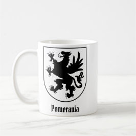 Caneca De Café Brasão de Armas da Pomerânia Preto e Branco Heráld