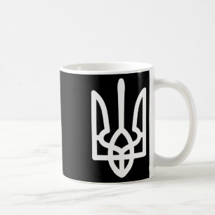 Caneca De Café Brasão de Armas da Ucrânia em Cor Branca Poder Ucr