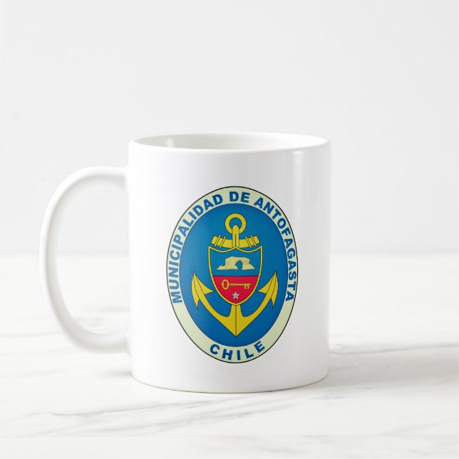 Caneca De Café Brasão de Armas de Antofagasta, Chile (Esquerda)