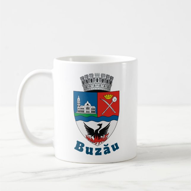 Caneca De Café Brasão de armas de Buzău, Romênia (Esquerda)