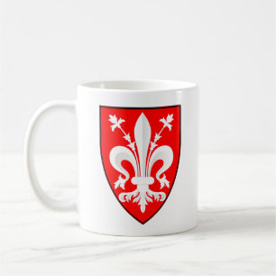 Caneca De Café Brasão de Armas de Florença Lírio Vermelho Florent