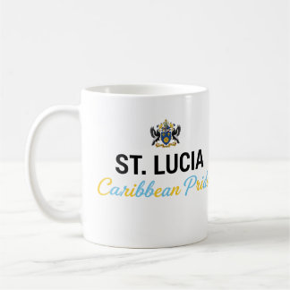 Caneca De Café Brasão de Armas de Santa Lúcia | Orgulho Diário