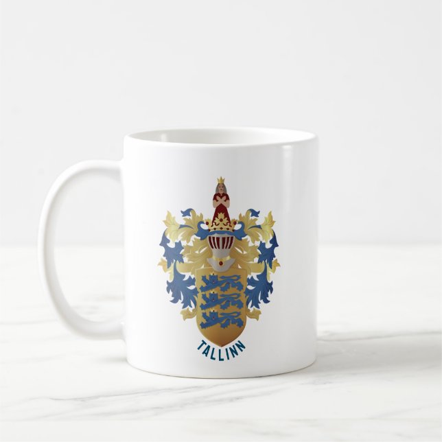 Caneca De Café Brasão de Armas de Tallinn - ESTÔNIA (Esquerda)