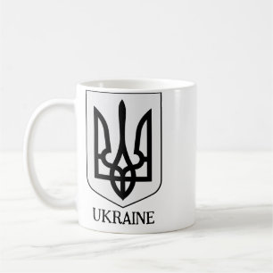 Caneca De Café Brasão de Armas do Estado da Ucrânia Arte Minimali