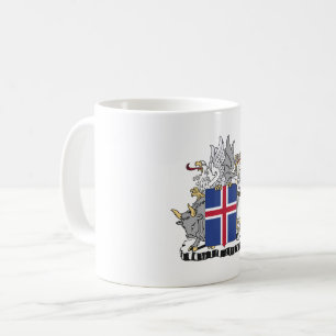 Caneca De Café brasão de armas do país Islândia símbolo emblema