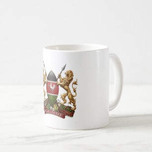 Caneca De Café Brasão de armas do Quênia símbolo emblema bandeira