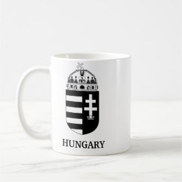 Caneca De Café Brasão de Armas Húngaro Arte Monocromática Contemp
