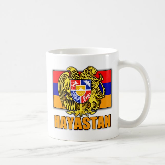 Caneca De Café Brasão de Arménia Hayastan (Direita)