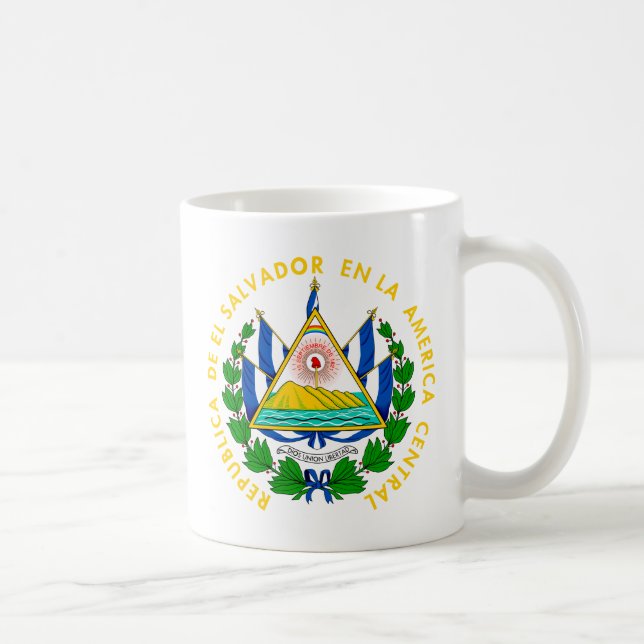 Caneca De Café Brasão de El Salvador (Direita)