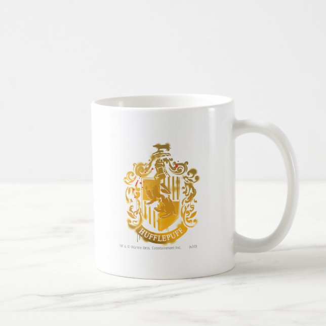 Caneca De Café Brasão de Hufflepuff - Salpicado (Direita)