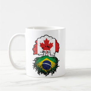 Caneca De Café Brasil: Canadá, Canadá, Bandeira das Raízes das Ár
