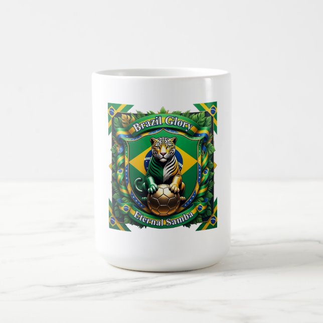 Caneca De Café Brasil Eterno Jaguar Ascendente, Presente Brasilei (Centro)