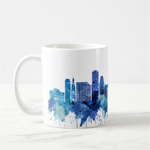 Caneca De Café Bratislava Eslováquia Skyline Blue