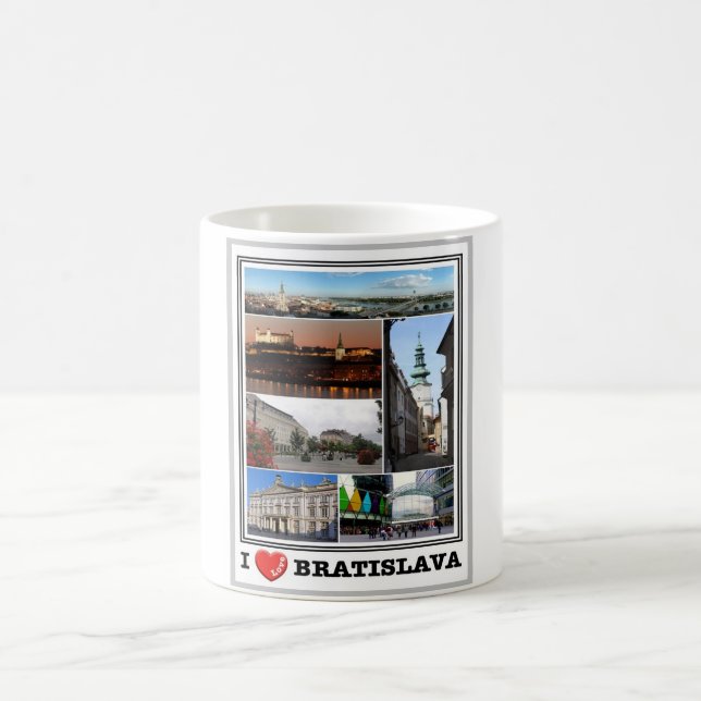 Caneca De Café Bratislava - Eu Amo - Eslováquia - (Centro)
