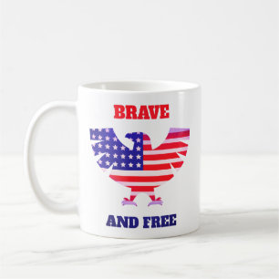 Caneca De Café Bravo E Livre EUA