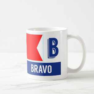 Caneca De Café Bravo náutico do alfabeto "B" da bandeira