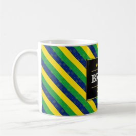 Caneca De Café Brazil Football Fan Flag Colors Stripe Pattern