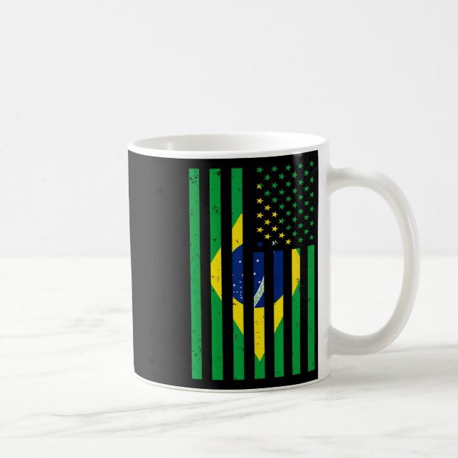 Caneca De Café Brazil Shirt Brasil Soccer Usa America Flag Jersey (Direita)