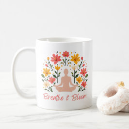 Caneca De Café Breathe e Bloom Yoga Meditation Mug