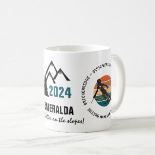 Caneca De Café Breckenridge, Colorado - Texto Preto para Esquiado
