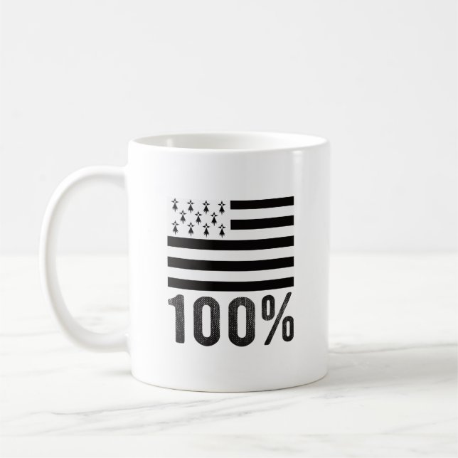 Caneca De Café Bretagne 100 % Drapeau Breton (Esquerda)