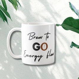 Caneca De Café Breve Para Ir O Fluxo De Energia Mug Com Ícone De 