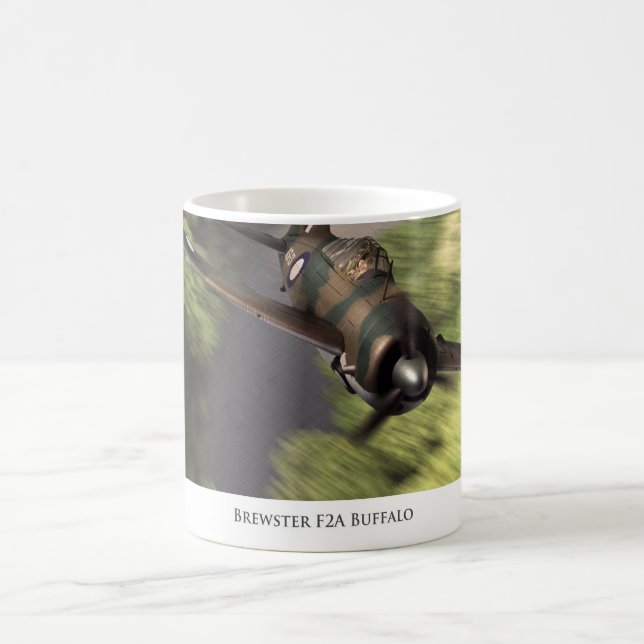 Caneca De Café "Brewster F2A Buffalo"mug (Centro)