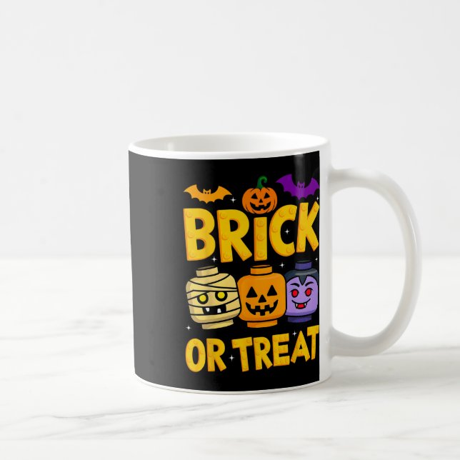Caneca De Café Brick Ou Tratar O Master Builder Do Halloween Bloq (Direita)