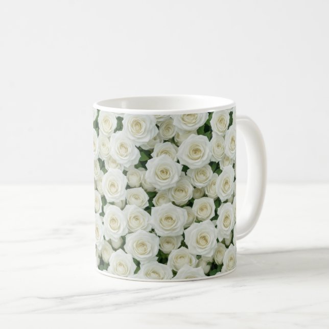 Caneca De Café Bridal White Rose (Frente Esquerda)