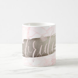 Caneca De Café Bride PixDezines | Marble Blush Pink Script