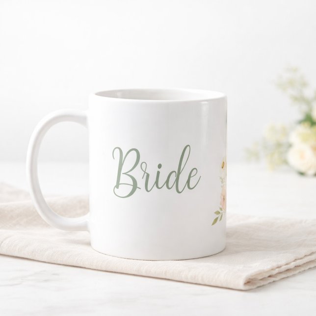 Caneca De Café Bride to Be Wildflower Garden Personalized  (Criador carregado)
